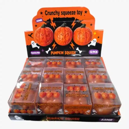 SDMAX Pumpkin Squish Crunchy Squeeze Toy 6x6cm 12 Pieces Halloween