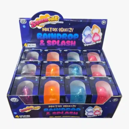 Yellow Vaseline Cheese Slice Squeeze Toy measuring 8cm with 12-piece wholesale display box from SDMAX Toys Wholesaler