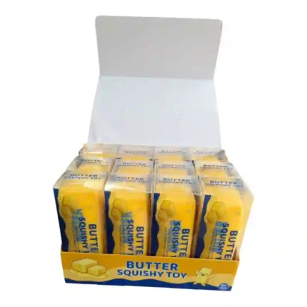 Crunchy Butter Squeeze Toy 13cm – Soft & Squishy Butter Novelty Toy – 12 Pieces Display Box – Wholesale