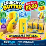 Crunchy Butter Squeeze Toy 13cm – Soft & Squishy Butter Novelty Toy – 12 Pieces Display Box – Wholesale