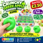 Crunchy green apple squishy toy soft stretchy ASMR sensory toy wholesale from SDMAX Toys Wholesaler