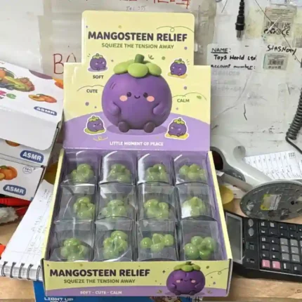 Crunchy mangosteen squishy toy soft stretchy ASMR sensory toy wholesale from SDMAX Toys Wholesaler