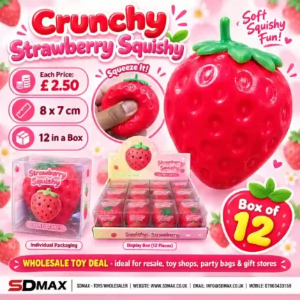 Crunchy Strawberry Squishy Toy wholesale sensory stress toy from SDMAX Toys Wholesaler