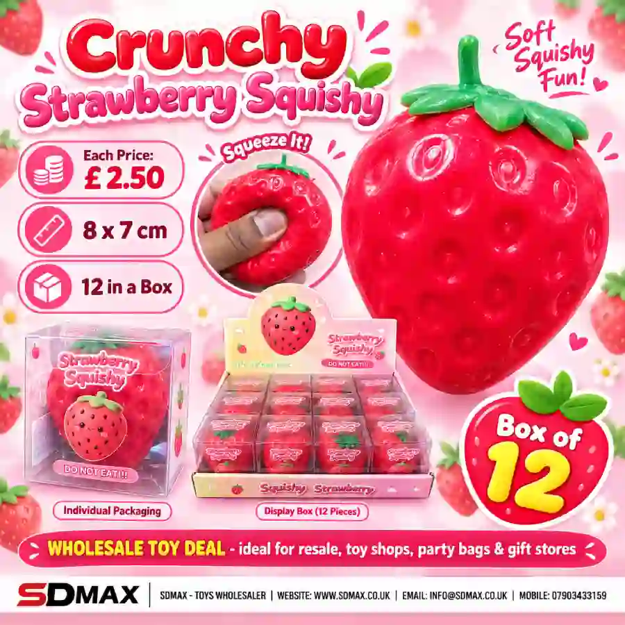 crunchy-strawberry-squishy-toy-wholesale-sdmax Crunchy Strawberry Squishy Toy wholesale sensory stress toy from SDMAX Toys Wholesaler