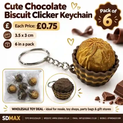 Cute chocolate biscuit clicker keychain toy wholesale from SDMAX Toys Wholesaler