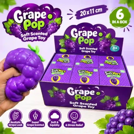 Grape Pop Soft Scented Grape Toy 20×11cm – 6 Pieces Box | SDMAX TOYS WHOLESALER