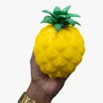 Scented Pineapple Squishy Toys wholesale. Large 20×14cm soft squishy toys with poke and stretch features, supplied in 6-piece retail display boxes