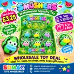 Smushers watermelon squishy toy soft squeezable sensory toy wholesale from SDMAX Toys Wholesaler