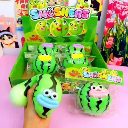 Smushers watermelon squishy toy soft squeezable sensory toy wholesale from SDMAX Toys Wholesaler