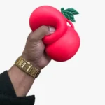Jumbo Squishy Cherries Toys wholesale. Large 16×14cm soft squeeze fruit toys designed for sensory play, fidgeting and stress relief. 6 PCS per box