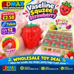 Strawberry squeeze squishy toy soft fruit sensory toy wholesale from SDMAX Toys Wholesaler