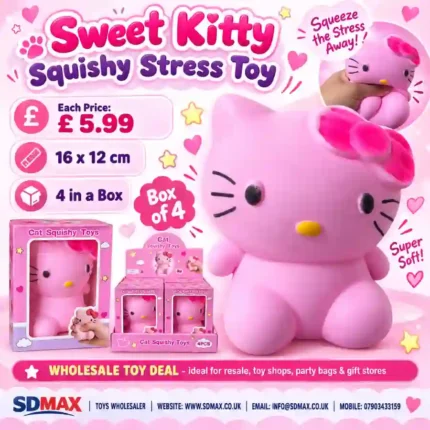 Sweet Kitty Squishy Stress Toy pink cat sensory toy wholesale from SDMAX Toys Wholesaler