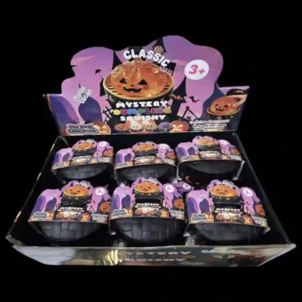 Light Up Mystery Dumpling Halloween Squishy Toy wholesale display box with 12 assorted sensory squeeze toys from SDMAX Toys Wholesaler