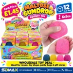 Maltose Gumdrop Squishy Toy in four colours with wholesale display box – SDMAX Toys Wholesaler