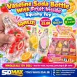 Vaseline Soda Bottle Fruit Squishy Toy Wholesale 12 Pack - SDMAX Toys Wholesaler