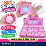 Vaseline Cream Roll Squishy Toy wholesale display, pink and white, 12 pieces per box – SDMAX Toys Wholesaler
