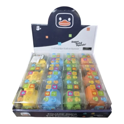 Crunchy Square Duck Soft Squishy Toy Wholesale 12 Pack Display Box - SDMAX Toys Wholesaler