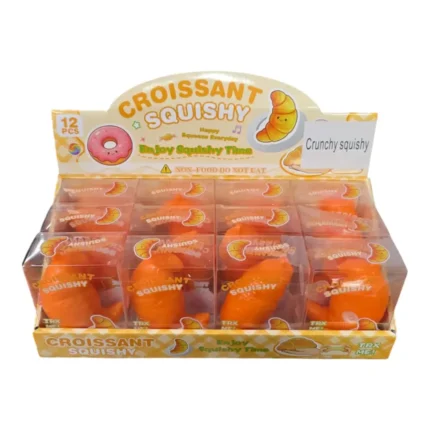 Crunchy Croissant Squishy Toy Wholesale 12 Pack Display Box - SDMAX Toys Wholesaler