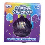 Glitter Squishy Cupcake Sensory Toy – 6cm, 3 Colours, Wholesale Display Box of 12