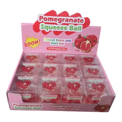 Vaseline Pomegranate Squeeze Ball Toy – Crunchy Sensory Fidget Toy, 7 × 6cm, Box of 12 Wholesale