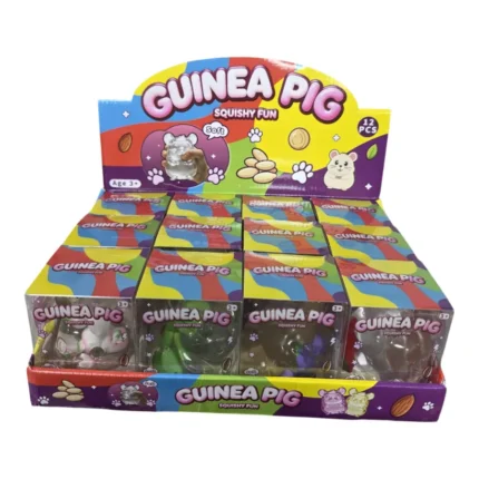 Guinea Pig Squishy Toy – Transparent Animal Squeeze Toy, 9 × 8cm, Box of 12 Wholesale