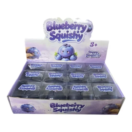 Crunchy Blueberry Squishy Toy – Soft Sensory Fidget Toy, 6 × 5cm, Box of 12 Wholesale