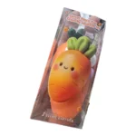Crunchy Carrot Pinch Fun orange squishy toy with green leaves – SDMAX Toys Wholesaler