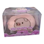 Cute pink Crunchy Pig Squishy Toy, 8 × 5.5cm, wholesale 12-piece display box by SDMAX Toys Wholesaler