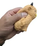 Crunchy Hallow Cow Highland cow squishy toy with shaggy brown texture, yellow muzzle, black horns and 12-piece wholesale display by SDMAX Toys Wholesaler.