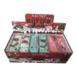 Christmas-themed Salteo butter squishy toy in festive packaging with 12-piece wholesale display box
