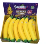 Jumbo Banana Rama Squishy Toy – oversized banana-shaped novelty squishy, supplied in a 12-piece wholesale box.