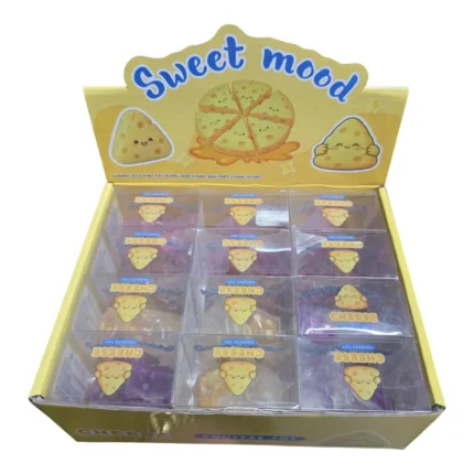 Viral Vaseline Cheese Slice Squishy Toy wholesale display box of 12 pieces by SDMAX Toys Wholesaler