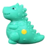 Crunchy Dino Squishy Toy in yellow and green, 7 × 8 cm, displayed in a 12-piece wholesale box by SDMAX Toys Wholesaler.