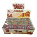 Buy Momo Farm Cow Squishy Toys wholesale from SDMAX Toys Wholesaler. Cute textured cow design, assorted colours and 12-piece display boxes for retailers.