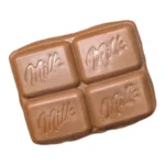 Crispy milk chocolate squishy toys in brown and cream chocolate-bar designs, displayed with wholesale retail boxes of 12 pieces.