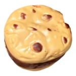Crunchy Cream Cookie Squishy Toy featuring a golden cookie with chocolate chip details, individual clear packaging and a 12-piece wholesale display box from SDMAX Toys Wholesaler.