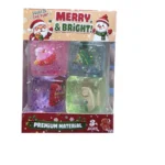Christmas Glitter Jelly Sugar Maltose Cube Squishy Toys in assorted colours with glitter, Christmas display boxes, £3.25 each and 12 pieces per box from SDMAX Toys Wholesaler.