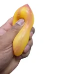 Sweet Potato Squishy Toy wholesale display showing golden-yellow sweet potato-shaped toys, individual packaging, retail display box, £2.50 each and 12 pieces per box – SDMAX Toys Wholesaler.