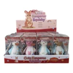 Cute Kangaroo Squishy Toy in pink, white and brown with baby kangaroo in pouch, individual packaging and wholesale display box, 10.5 × 5.5cm, £2.85 each – SDMAX Toys Wholesaler.