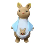 Cute Kangaroo Squishy Toy in pink, white and brown with baby kangaroo in pouch, individual packaging and wholesale display box, 10.5 × 5.5cm, £2.85 each – SDMAX Toys Wholesaler.