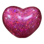 Sparkle Heart glitter squishy squeeze toys in four assorted colours, 7 × 5 cm, displayed in a 12-piece wholesale box by SDMAX Toys Wholesaler.