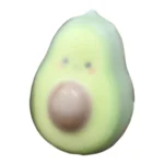 Crispy Avocado Squishy Fidget Toy featuring a cute light green avocado character with a brown centre, individual retail packaging, and a 12-piece wholesale display from SDMAX Toys Wholesaler.