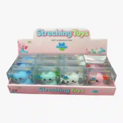 Shop cute Axolotl Squishy Toys wholesale at SDMAX Toys Wholesaler. Colourful animal-shaped squeeze toys, approx. 8 × 8 cm, in display boxes of 12. Ideal for toy shops and resellers.
