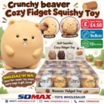 Crunchy Beaver Cozy Fidget Squishy Toy Wholesale 12 Pack - SDMAX Toys Wholesaler