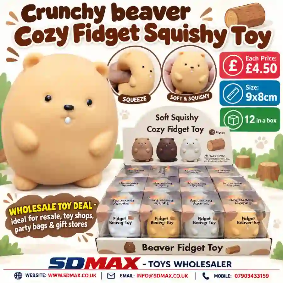 crunchy-beaver-cozy-fidget-squishy-toy-wholesale-sdmax Crunchy Beaver Cozy Fidget Squishy Toy Wholesale 12 Pack - SDMAX Toys Wholesaler
