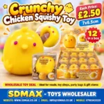 Crunchy Chicken Squishy Toy Wholesale 12 Pack Display - SDMAX Toys Wholesaler