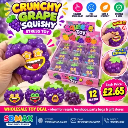 Crunchy Grape Squishy Stress Toy wholesale soft stretchy sensory toy from SDMAX Toys Wholesaler