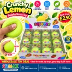 Crunchy Lemon Squishy Stress Toy wholesale soft stretchy 6cm sensory toy from SDMAX Toys Wholesaler