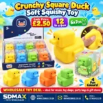 Crunchy Square Duck Soft Squishy Toy Wholesale 12 Pack Display Box - SDMAX Toys Wholesaler