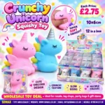 Crunchy Unicorn Squishy Toy Wholesale 12 Pack Display - SDMAX Toys Wholesaler